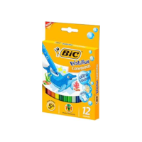 Canetinha Hidrográfica BIC Evolution, c/ 12 Cores, Ultra Lavável, Ponta Resistente, 940599, 1 Unidade