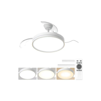 Ventilador De Teto Moderno Com Luz Led E Controle Remoto, Silencioso E Econômico, Com 6 Velocidades, Pás Retráteis, Função Timer. Ideal Para Quartos, Escritórios E Diversos Ambientes Internos.