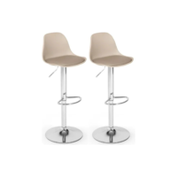 Kit 2 Banqueta Alta Leda Estofada Com Base Giratória