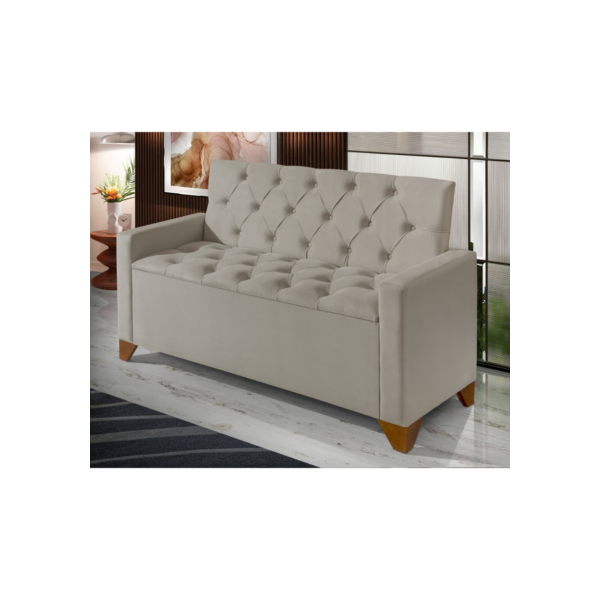 Sofá Banco Divã Recamier Baú Califórnia 1,30m Moderno Luxo Recepção Quarto Confortavel