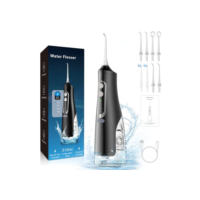 Oral Irrigator, Limpeza de Dentes Sem fio 4 Modos Irrigador Oral 310ML Portátil e Recarregável Cabo USB C IPX7 à Prova d'água limpador de Irrigação de fio Dental para Viagens para Casa, Preto