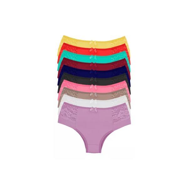 10 Calcinhas Plus Size Cós Alto Detalhes Em Renda Ref: 431