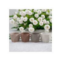 Kit com Mini Vasos Cachepôs Facetado para Plantas Suculentas Decorativos de Plástico Injetado 5x6