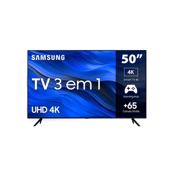 Smart TV 50" Ultra HD 4K Samsung 50CU7700 com processador Crystal 4K, Gaming Hub, Visual livre de cabos, Tela sem limites e Alexa built in