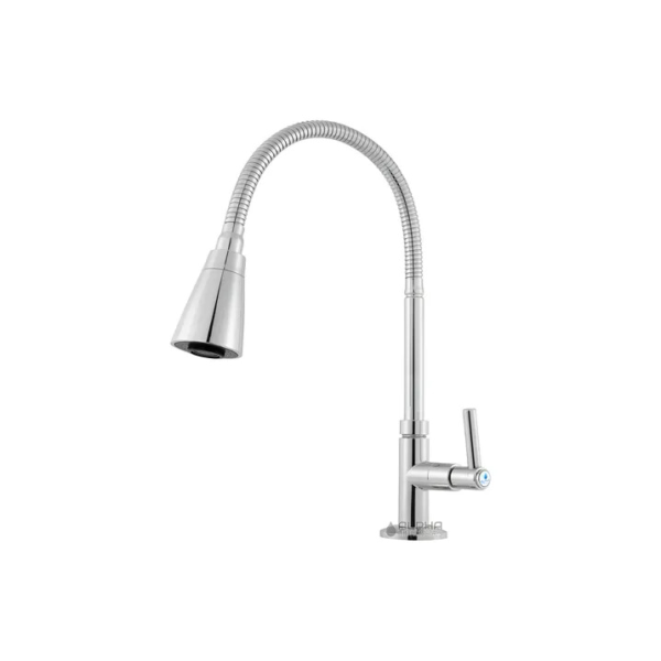 Alpha Hidrometais torneira cozinha de mesa bancada tubo gourmet flexível luxo 02 jatos cromado