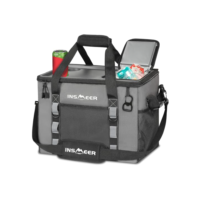 INSMEER Bolsa Termica Grande de Capota Rígida com 2 Porta-Copos, Saco Refrigerador Dobrável - 70 latas, À Prova de Vazamentos/Portátil Cooler Termico para Praia, Acampamento, Churrasco, Eventos