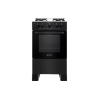 Fogão 4 Bocas Preto com Mesa Inox Atlas Mônaco Plus 50Litros
