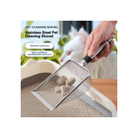 Prática Pá De Aço Inoxidável Para Animais De Estimação Confortável Scooper De Ninhada De Gato De Superfície Aumentada
