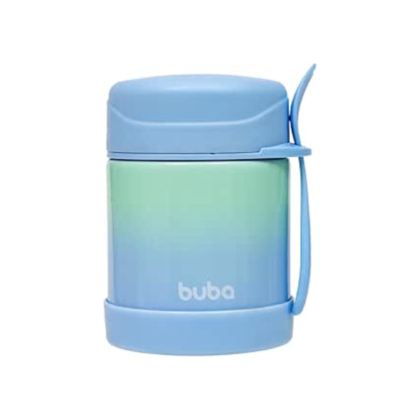Buba Pote Termico C/Colher Degrade Azul