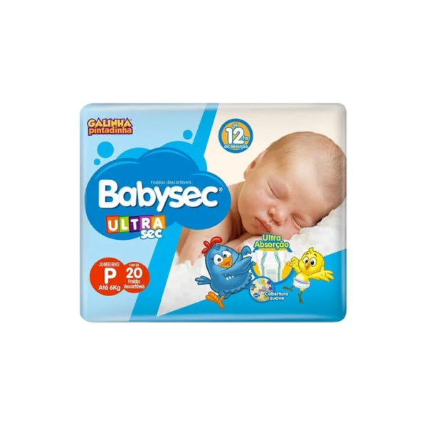 Fralda Babysec Ultrasec Galinha Pintadinha P 20 unidades