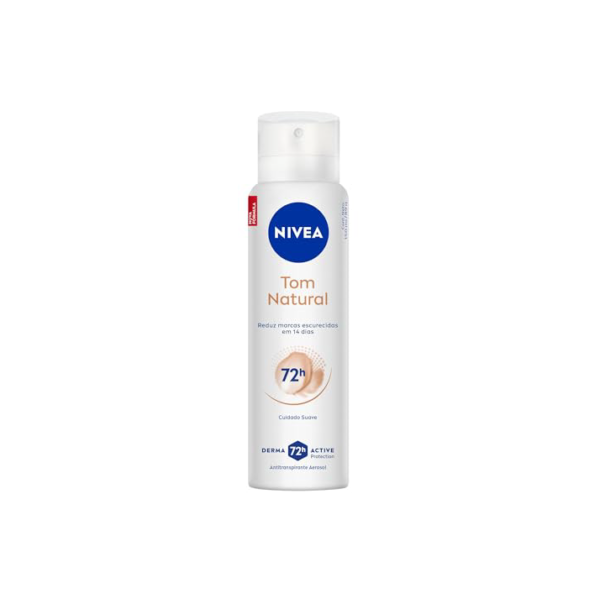 NIVEA Desodorante Antitranspirante Aerossol Tom Natural 150ml - Reduz marcas escuras e oferece proteção prolongada por 72 horas