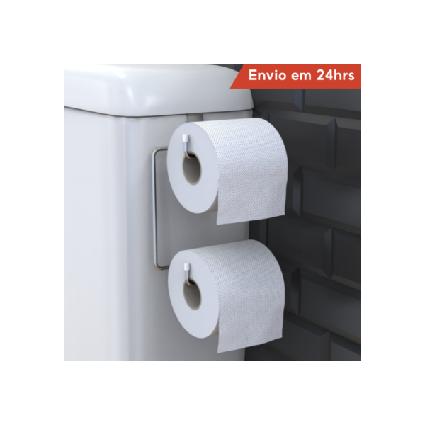Suporte Papel Higiênico Duplo Para Caixa Acoplada Cromado