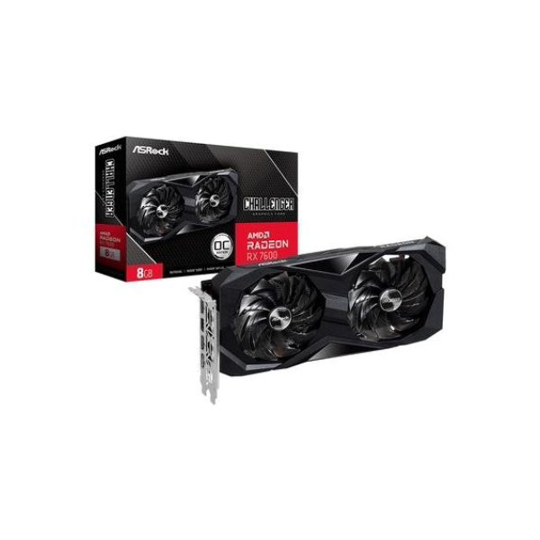 Placa de Vídeo RX 7600 Challenger ASRock AMD Radeon,  8GB GDDR6 - 90-GA41ZZ-00UANF