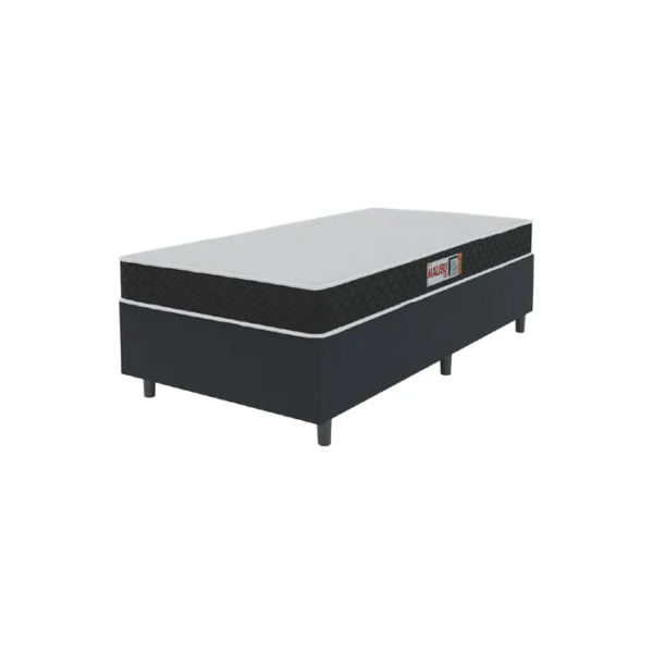 Cama Box colchão Solteiro espuma D20 Malibu 78cm preto Khiara