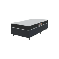 Cama Box colchão Solteiro espuma D20 Malibu 78cm preto Khiara