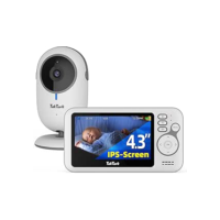TakTark Babá Eletrônica, 4.3" Câmera para Bebês com Monitor, 2 Way Audio, Visão Noturna Infravermelha, Áudio Bidirecional, Detecção de Som VOX, Monitoramento Temperatura, Ideal para Novos Pais