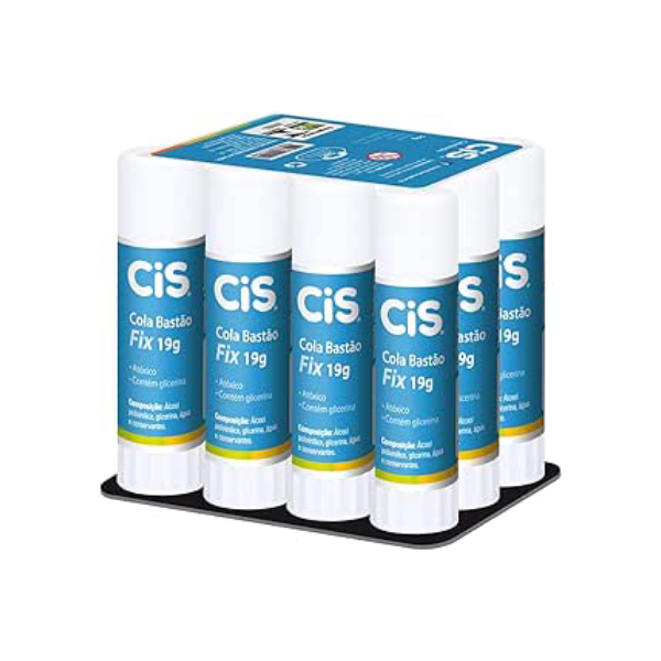 Cola Em Bastão Cis Cola Fix 19G, Sertic, Multicor, 12 Unidades