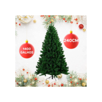 Árvore de Natal Pinheiro Luxo 2,40m 1400 Galhos Premium Arvore Cheia Grande Decoração Feliz Natal