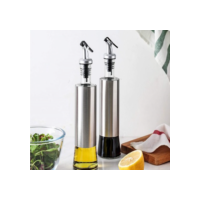 Porta Azeite ou Vinagre Molheiro Galheteiro Aço Inox Vidro Bico Dosador 300ml