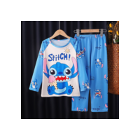 Pijama infantil Meninos Meninas Autumn Fashion Cartoon Thin Style Homewear /3-14 anos Conjunto infantil