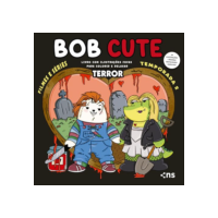 BOB CUTE – FILMES E SERIES TERROR - Livro com ilustrações fofas e originais para pintar, páginas destacáveis e acompanha uma cartela de adesivo - papel 180gr
