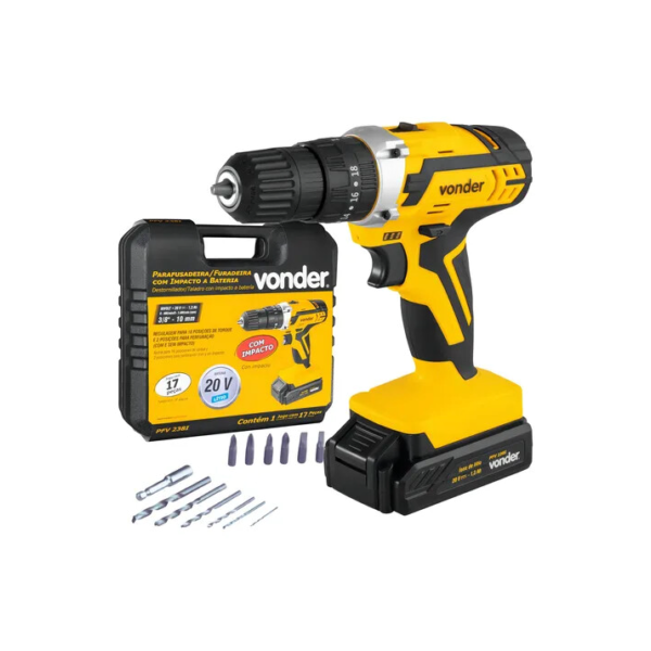 Furadeira Parafusadeira Impacto Bateria - Pfv238i Vonder