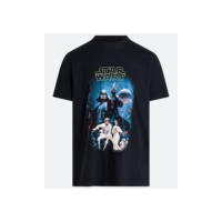 Camiseta Comfort em Meia Malha com Estampa Star Wars Clássico Preto