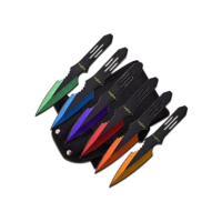 Perfect Point Facas de Arremesso PP-595-6MC (6 peças), multicoloridos, 14 cm
