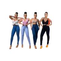 Kit 4 Calça Jeans Feminina Siknny Com Lycra  Cintura Alta