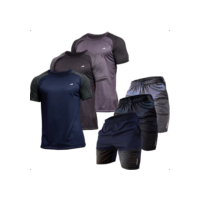 Kit 3 Conjunto Dry Fit Masculino Academia Fitness Lisa Malha