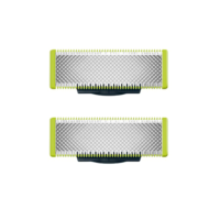 Lâminas de reposição originais Philips OneBlade, para barbeador e aparador elétrico OneBlade, aço inoxidável durável, raspar, aparar e contornar, pacote com 2, modelo QP220/51