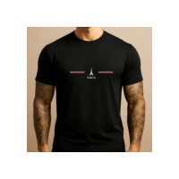 Camiseta Masculina PARIS TORRE 100% algodao manga curta gola redonda