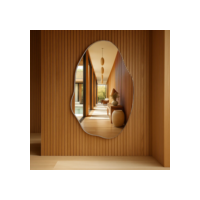 ESPELHO GRANDE CORPO INTEIRO ORGANICO LAPIDADO 90X60cm DECORATIVO DECORAÇÃO INSTALAÇÃO COM SUPORTE