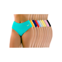 Kit Com 10 Lindas Calcinha Cós Alto Cores Atacado Revenda