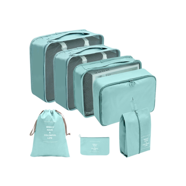 Kit 7 Pecas Bolsa Organizadoras Para Mala Roupas Bagagem Viagem