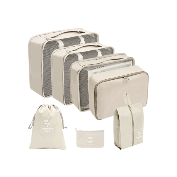 Kit 7 Pecas Bolsa Organizadoras Para Mala Roupas Bagagem Viagem