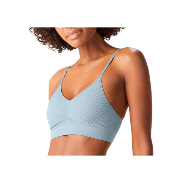 SHE BY MASH Top Triângulo Texturas Bojo Removível Anatômico Feminino Adulto, Azul Claro, G
