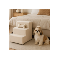 Escada Pet 3 Degraus para Cachorro, Gato Várias Cores Almofadada Veludo Com Almofada Osso - Pratikza