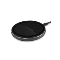 Geonav Carregador por Indução de mesa 10W, vidro, carregamento rápido, compatível com aparelhos Android e iPhones com padrão Qi, QI10WG, Preto