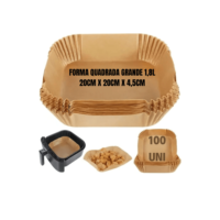 100 pçs forma descartável para fritadeira air fryer em papel antiaderente quadrado
