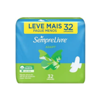 Sempre Livre Absorvente Externo Adapt, Suave, com Abas, 32 unidades