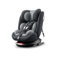 Zippy Toys, Cadeirinha de Bebê para Carro Isofix Couro Ecológico Giro 360 Compacta para Viagens, Preto e Cinza