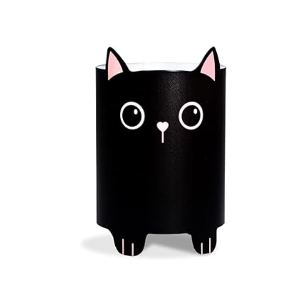 Porta Canetas Gata Decorativo Organizador de Mesa Criativo Porta Lápis Gato Metálico