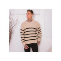 Suéter De Tricot Listra Masculino Manga Longa Outono Inverno