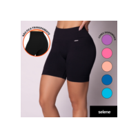Short Selene Microfibra Academia Sem Costura Leg Legging Sem Transparência Bermuda Fitness Corrida