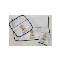 KIT com 1Fralda de Ombro + 2 Fraldas de Boca PERSONALIZADAS (ENVIAR NOME NO CHAT MOMENTO DA COMPRA)