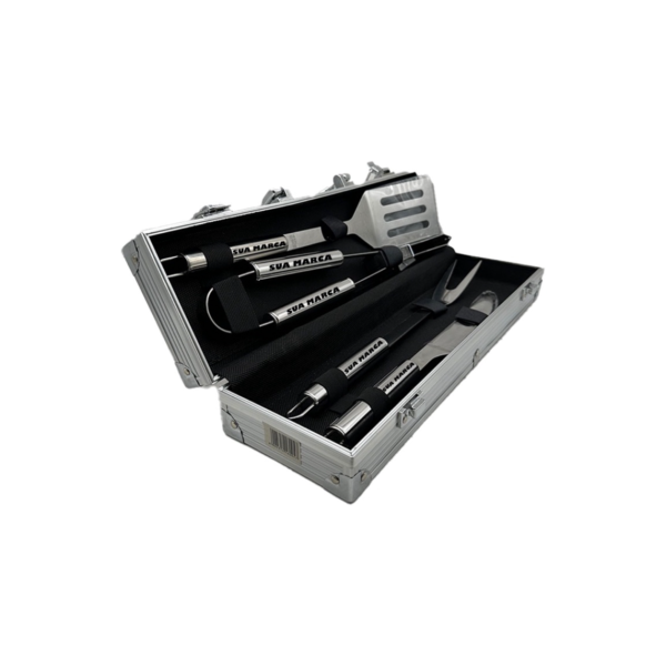 Kit Churrasco 4 Peças Premium + Maleta Inox Personalizado