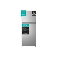 Geladeira Hisense Top Freezer Inverter Inox 375l Cinza