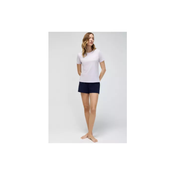 Pijama Curto Feminino Com Bordado Hering