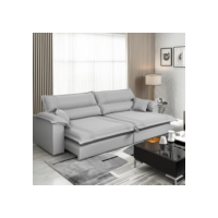 Sofá Retrátil Reclinável 2,50m Nivus Cinza Molas Ensacadas - King House